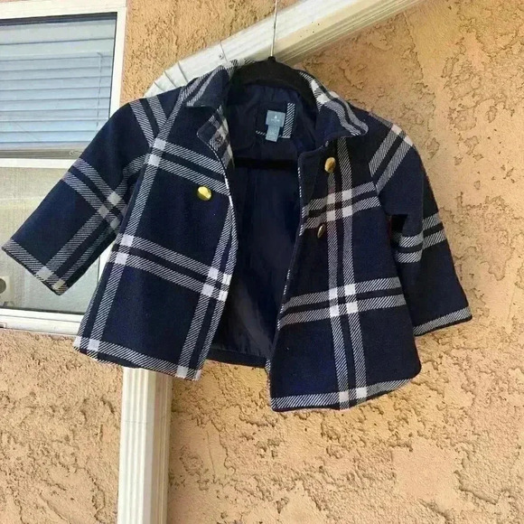 GAP Other - Baby Gap Child's Blue Check Coat Age 3 Years
